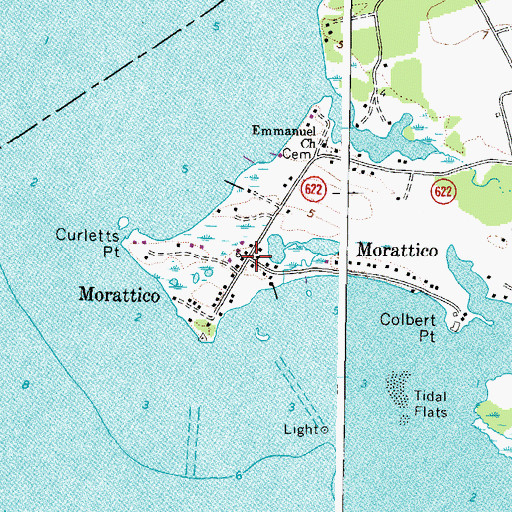 Topographic Map of Morattico, VA