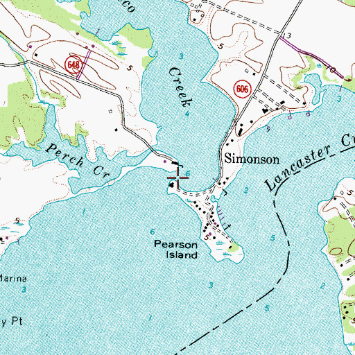 Topographic Map of Morattico Creek, VA