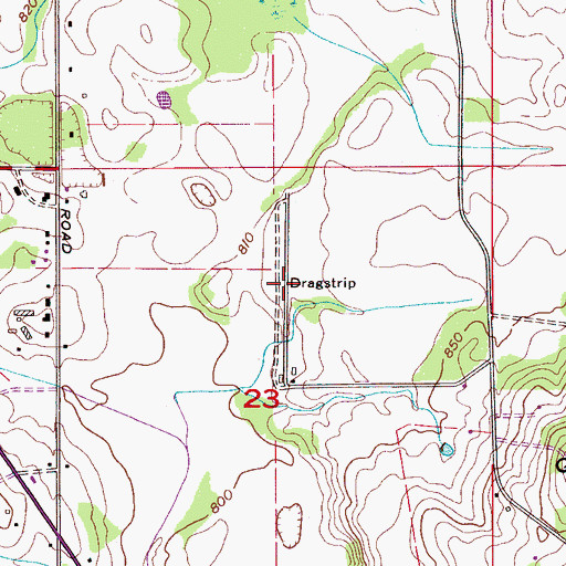 Topographic Map of Madison County Dragway, AL