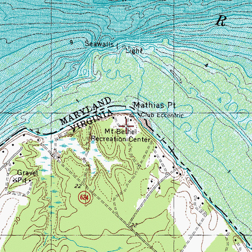Topographic Map of Mount Bethel Recreation Center, VA