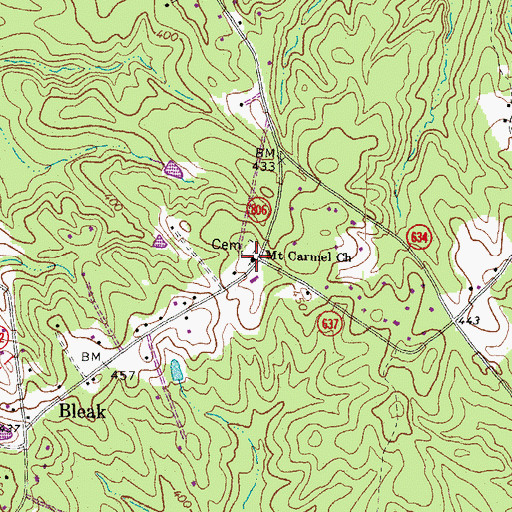 Topographic Map of Mount Carmel Church, VA