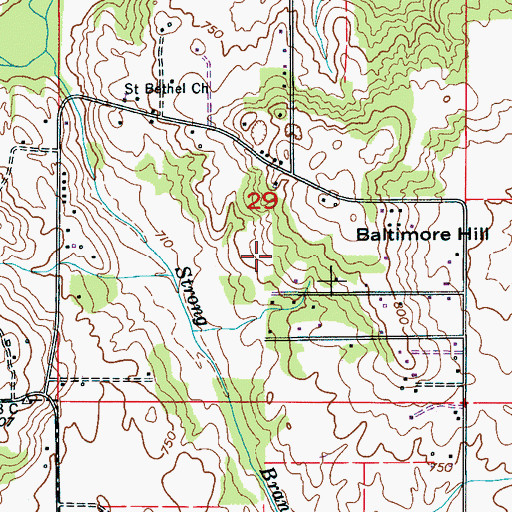 Topographic Map of Meridianville Bottom School (historical), AL