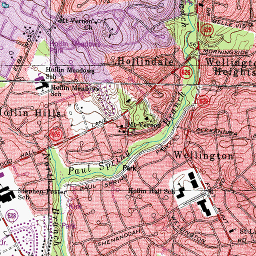 Topographic Map of Mount Vernon Church, VA