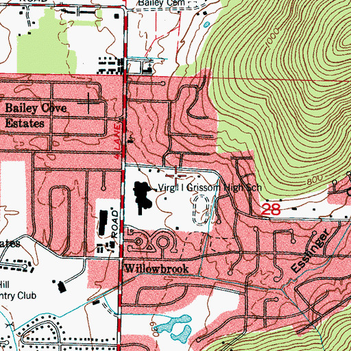 Topographic Map of Montessori School, AL