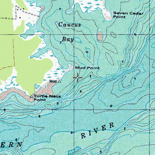 Topographic Map of Mud Point, VA