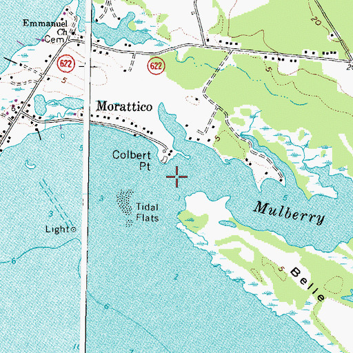 Topographic Map of Mulberry Creek, VA