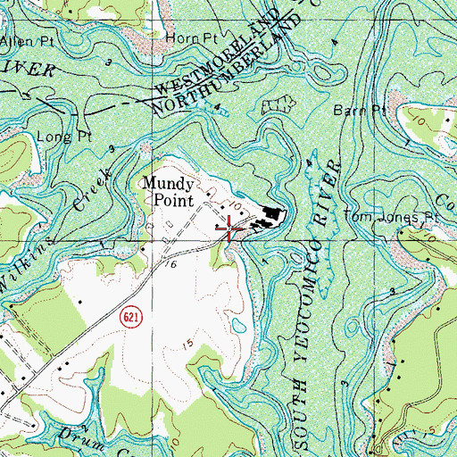 Topographic Map of Mundy Point, VA