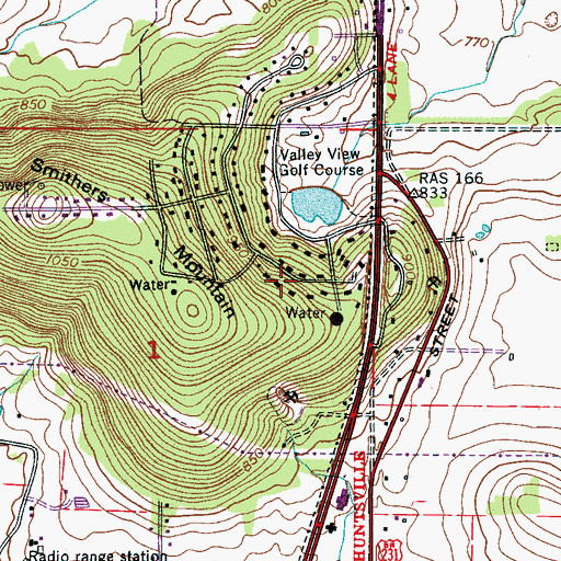 Topographic Map of Mount Charron Estates, AL