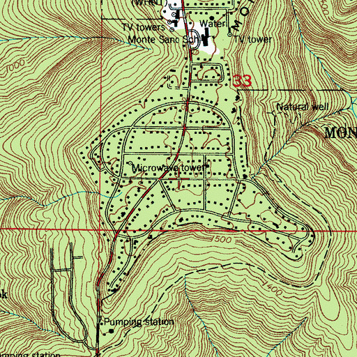 Topographic Map of Mountain Heights, AL