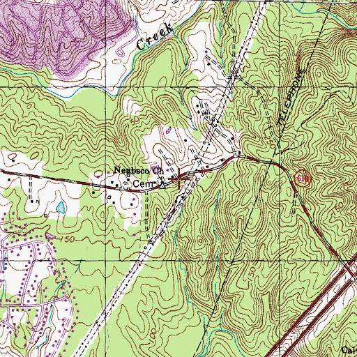 Topographic Map of Neabsco Church, VA