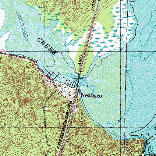 Topographic Map of Neabsco Creek, VA