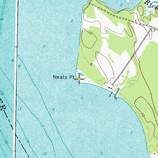 Topographic Map of Neals Point, VA