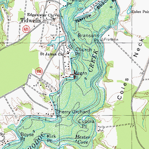 Topographic Map of Negro Point, VA