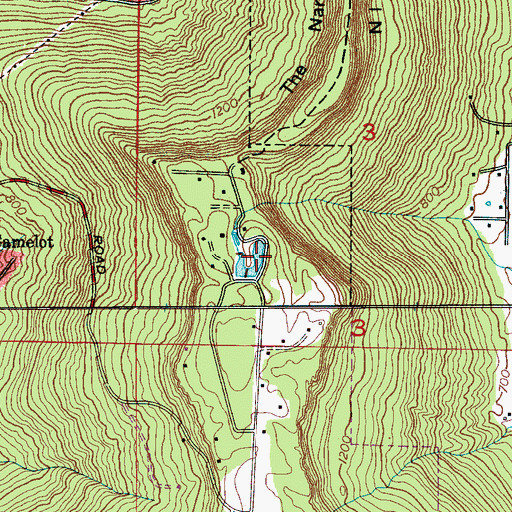 Topographic Map of Mouzon Lake, AL