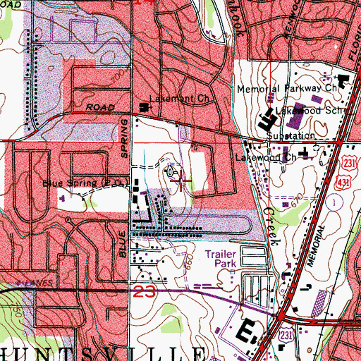 Topographic Map of National Presbyterian Church, AL