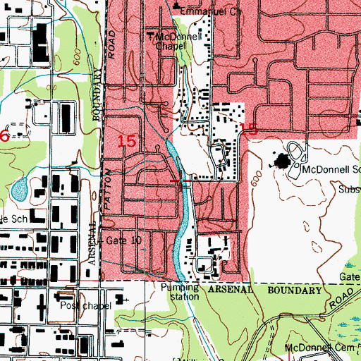 Topographic Map of Neighborhood Church of the Advent, AL