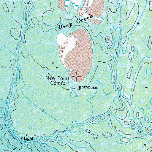 Topographic Map of New Point Comfort, VA