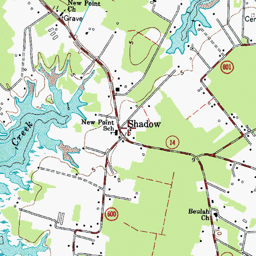 Topographic Map of New Point School, VA