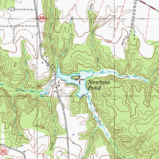 Topographic Map of Newtons Pond, VA