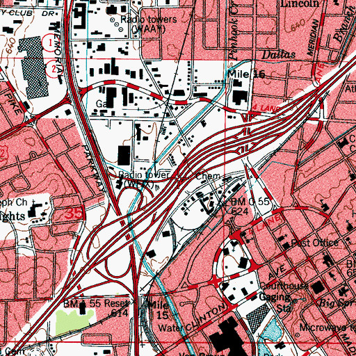 Topographic Map of North Huntsville Community Center, AL