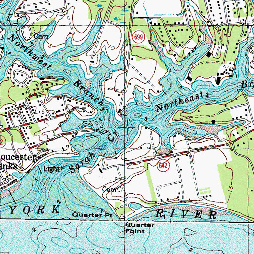 Topographic Map of Northwest Branch Sarah Creek, VA