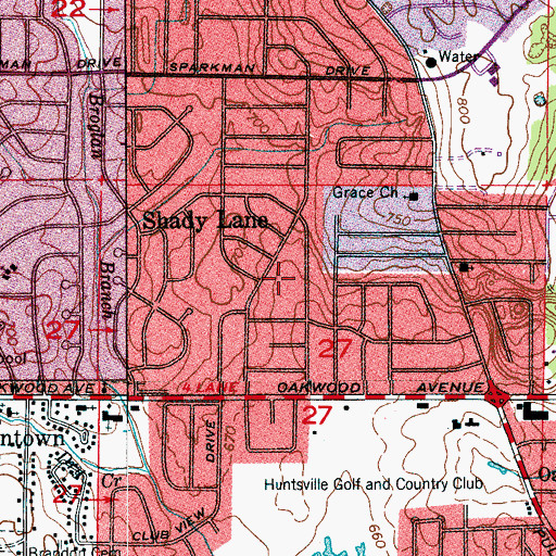 Topographic Map of Oakmont Park, AL