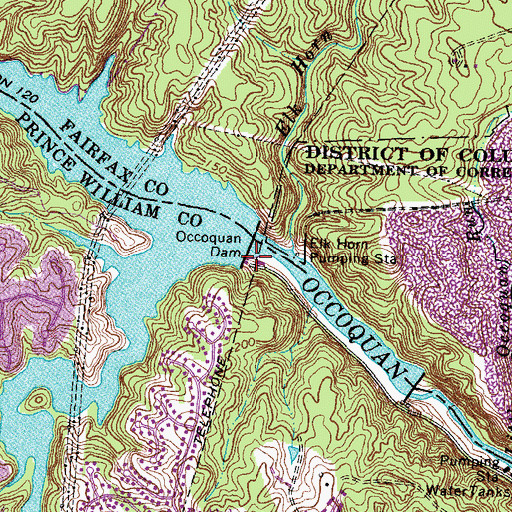 Topographic Map of Occoquan Dam, VA