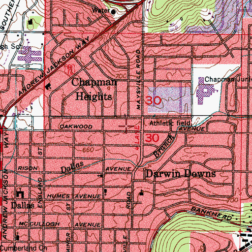 Topographic Map of Pear Tree Park, AL