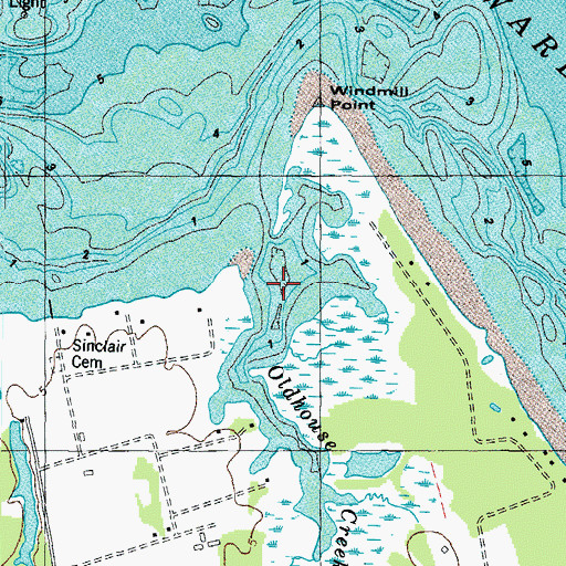 Topographic Map of Oldhouse Creek, VA