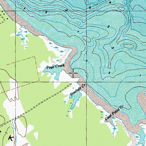 Topographic Map of Page Creek, VA