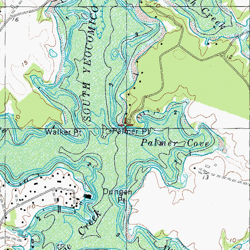 Topographic Map of Palmer Point, VA