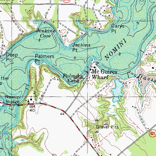 Topographic Map of Palmers Cove, VA