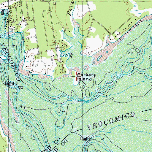 Topographic Map of Parkers Island, VA
