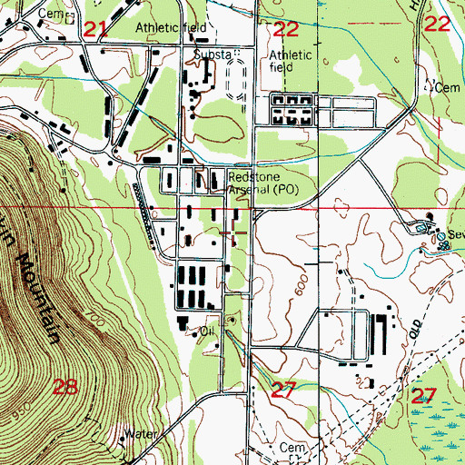 Topographic Map of Poplar Hill School (historical), AL