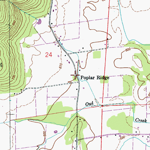 Topographic Map of Poplar Ridge School (historical), AL