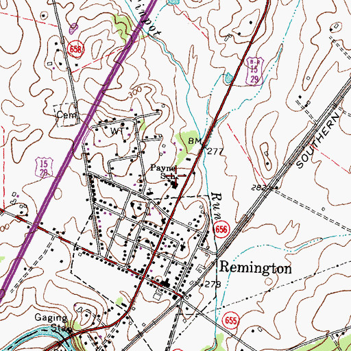 Topographic Map of Margaret M Pierce Elementary School, VA