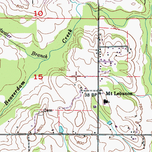 Topographic Map of Robinson Cemetery, AL