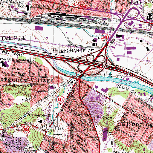 Topographic Map of Pike Branch, VA