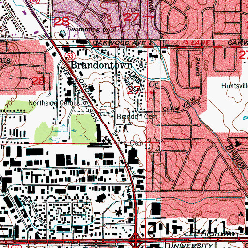 Topographic Map of Saint Barley Center Church, AL