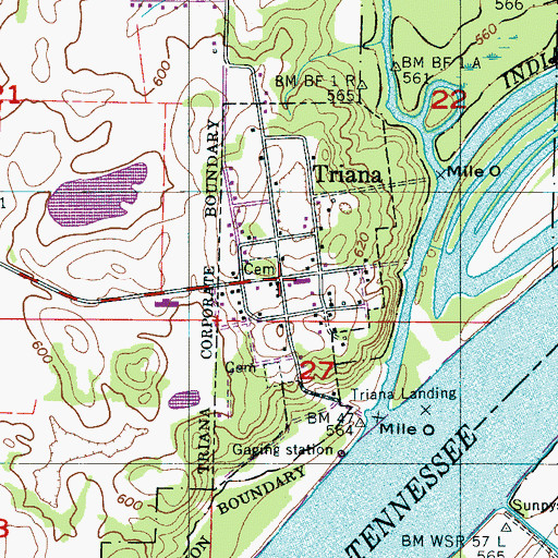 Topographic Map of Saint Paul Methodist Church, AL