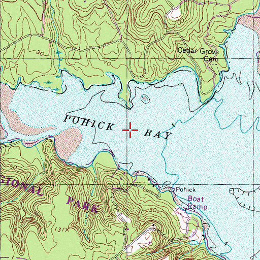 Topographic Map of Pohick Bay, VA