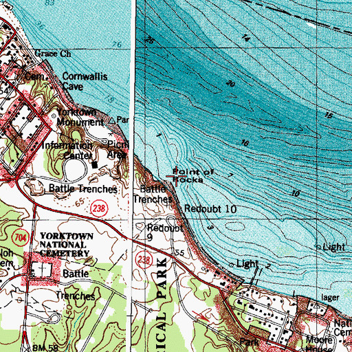 Topographic Map of Point of Rocks, VA