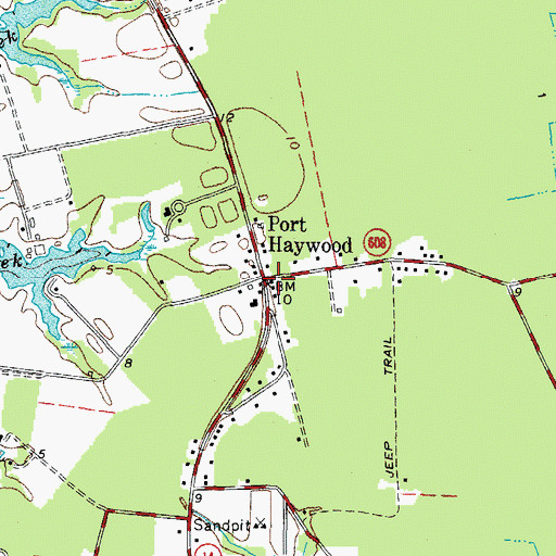 Topographic Map of Port Haywood, VA