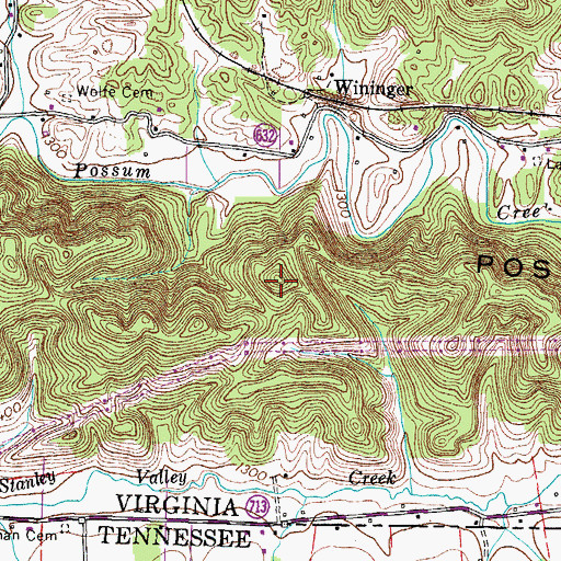 Topographic Map of Possum Knobs, VA