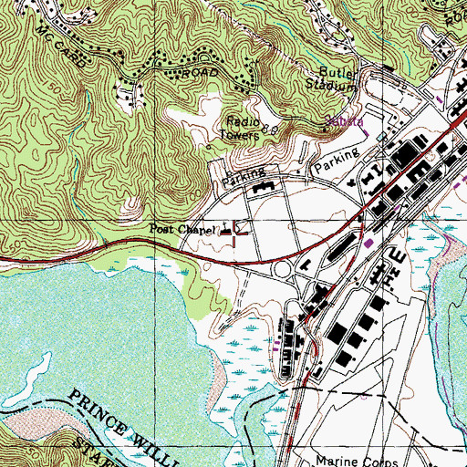 Topographic Map of Post Chapel, VA