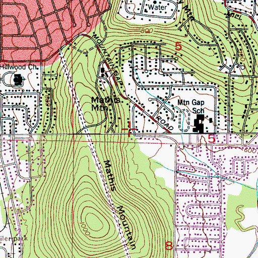 Topographic Map of South Gate, AL