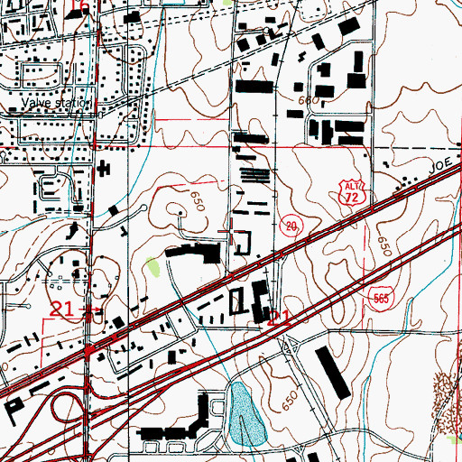 Topographic Map of Spencer Industrial Center, AL