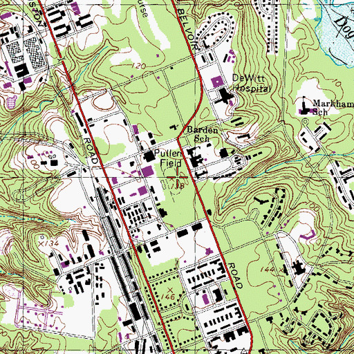 Topographic Map of Pullen Field, VA