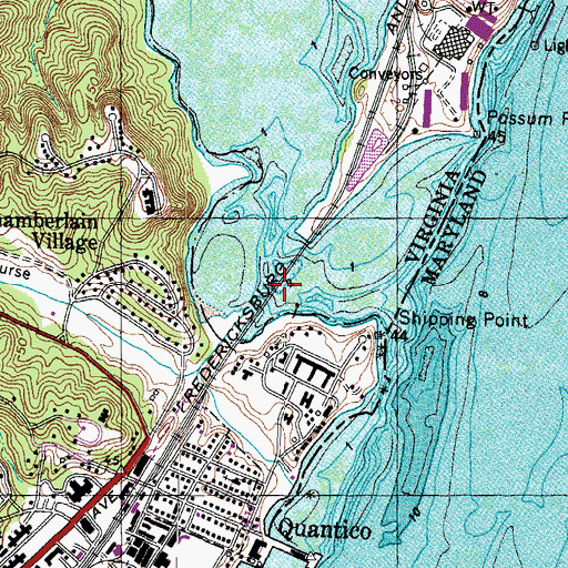 Topographic Map of Quantico Creek, VA