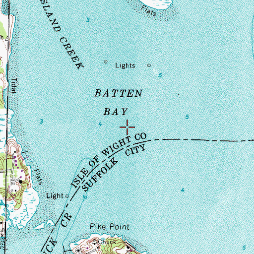 Topographic Map of Ragged Island Creek, VA
